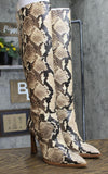 Vince Camuto Snakeskin PESLNA Stiletto Fashion Boot Desert Python Brown 6.5M
