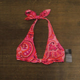 Lauren Ralph Lauren Provence Paisley Tie Front Halter Swim Top Pink Multi 8