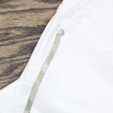 DG2 by Diane Gilman Virtual Stretch Beaded Accent Skinny Jeans White 10 Tall