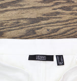 Dennis Basso Womens Bi-Stretch Zip-Front Ankle Pants w/ Pearl Accents White 2
