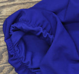 Xscape Petite Scuba Crepe V Neck Ruffled Puff Sleeve Dress Gown Marine Blue 14P