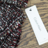 Calvin Klein Womens Open Front Tweed Blazer Jacket S47JW609 Black Red Multi 6