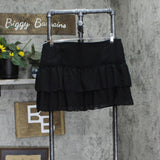 Wild Fable Womens Lined Mini Tiered Skirt with Drawstring Black XL