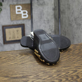 A New Day Channing Studded Slip-On Mule Flats 91636456 Jet Black / Gold 8M