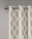 Sun Smart Kagen Printed Ikat Blackout Patio Curtain Taupe Brown 84"x100"