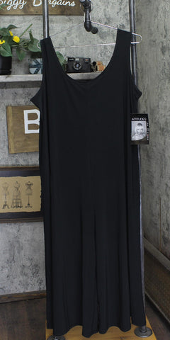 Attitudes by Renee Womens Petite Como Jersey Wide Leg Crop Jumpsuit Black PXL