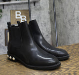 On 34th Womens Jeovana Pearl Chelsea Booties 10019682400 Black Smooth 12M