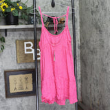 Miken Juniors Tiered Dress Swim Cover Up I9672P544 Hot Pink Lurex L