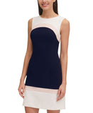 Tommy Hilfiger Womens Sleeveless Colorblock Sheath Dress White / Pink / Blue 12