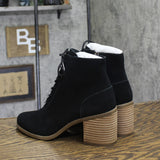 Toms Womens Suede Evelyn Lace-up Ankle Boot 10020231 Black Suede 8.5M