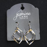 Jasmine Lane Spiral Dangle Earrings, Hypoallergenic Hook Design Silver Gray 2"