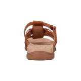 Easy Spirit Womens Strappy Mindi Flat Sandal SEMINDI Cognac Leather Brown 7.5M