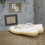 Universal Thread Womens Bea Flats Mary Jane Espadrille Cream / White 9.5M