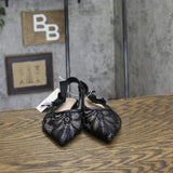 A New Day London Lace Slingback Bow Flats 94303522 Black 6.5M