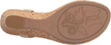 White Mountain All Good Women's Cork Wedge Sandal Light Gold / Glitter 7.5M