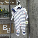 Little Me Baby Boy Sports Clothes 2-Piece Baby Sleeper and Cap Set Blue Multi 3M