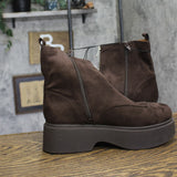 Wild Fable Womens Honor Boots Combat Platform Faux Suede 94568509 Dark Brown 9M