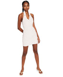 Bar III Womens Terry Cloth Dress Halter Open Back 100149229 Natural Nude Brown L