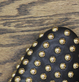 A New Day Channing Studded Slip-On Mule Flats 91636456 Jet Black / Gold 8M