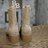 Universal Thread Low Block Ankle Boots with Memory Foam Insole Taupe Brown 5.5M