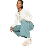 Wild Fable Womens Mid-Rise Wide Leg Cargo Pants 90845392 Turquoise Blue XXS