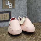 Isotoner Leather Faux Fur Moccasin Slippers Evening Sand Pink XL (9.5-10.5)