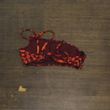 Shade & Shore Womens Lined One Shoulder Bikini Swim Top Purple / Orange M