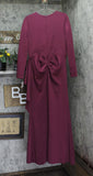XSCAPE Womens Long Sleeve Ruffle Dress Gown 6521X Wine Red 16
