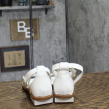 Franco Sarto Parker Ankle Strap Block Heel Sandals I4995L2 White Leather 7.5M