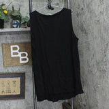 Marla Wynne Womens Linen Jersey Modern Butterfly Sleeveless Tunic Black 2X
