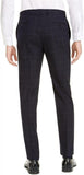 Calvin Klein X-Fit Extra-Slim Fit Navy Windowpane Pants Navy Plaid Blue 36x34