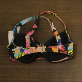 Bleu By Rod Beattie Escape Cross Strap Bra-Sized Bikini Swim Top Black Multi 34D