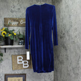 Calvin Klein Womens Velvet Bar Wrap Dress CD4V132R Saphire Blue 12