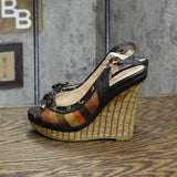 Patricia Pratt Womens High Wedge Heels Shoes Brown Multicolor EU 36