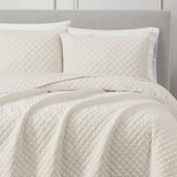 Royal Velvet Diamond Velvet Quilt Set with Shams QS5622IVKG-2600 Ivory King