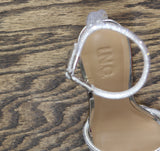 International Concepts Womens Tahara Sandals Heels Stiletto Silver Bling Gray 7M