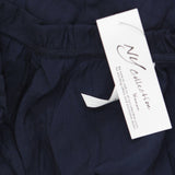 Ny Collection Womens Plus Size Short Sleeve Slubbed Midi Dress Navy Blue 3X
