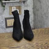 On 34th Zipper Micro Suede Mid-Calf Block Heel Boots 10019653600 Black 6M