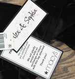 Alex & Sophia Juniors High Rise Front Slit Wide Leg Velvet Pants Black S