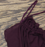 Becca Womens Muse Hadlee Bandeau Mesh Overlay Tankini Top Aubergine Purple XL