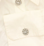 A New Day Womens Long Sleeve Embellished Button-Down Shirt 94736380 White L