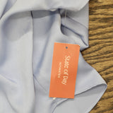 State Of Day Womens Silk Touch Woven Pajama Shirt Top Eventide Blue XL