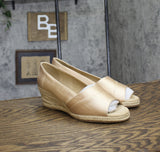 Easy Street Womens Jasper Wedge Sandal JASPR Natural Thai Silk Brown 8W