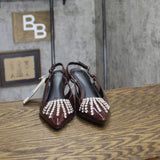 A New Day Womens Serafina Heels Rhinestone Patent 94661782 Burgundy Red 7M