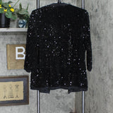 Allegra K Womens Sequin Cardigan Christmas 3/4 Sleeve Open Front a22042500ux0339