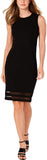 Calvin Klein Womens Sleeveless Sheath with Illusion Hem Dress CT9C15U6 Black 10P