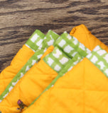 Coniglio Palm Beach Reversible Quilt Petit Palm Orange / Wavy Gingham Green King