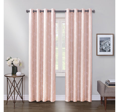 Max Blackout Grommet Blackout Single Curtain Panel Blush Pink White 50x108