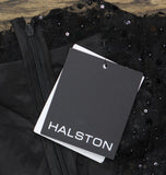 Halston Womens Sequined Black Fit & Flare Dress HD4I3A64 Black 12