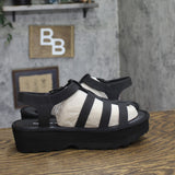 Bearpaw High Seas Strappy Platform Buckle Open Toe Sandals 1009136657 Black 10M